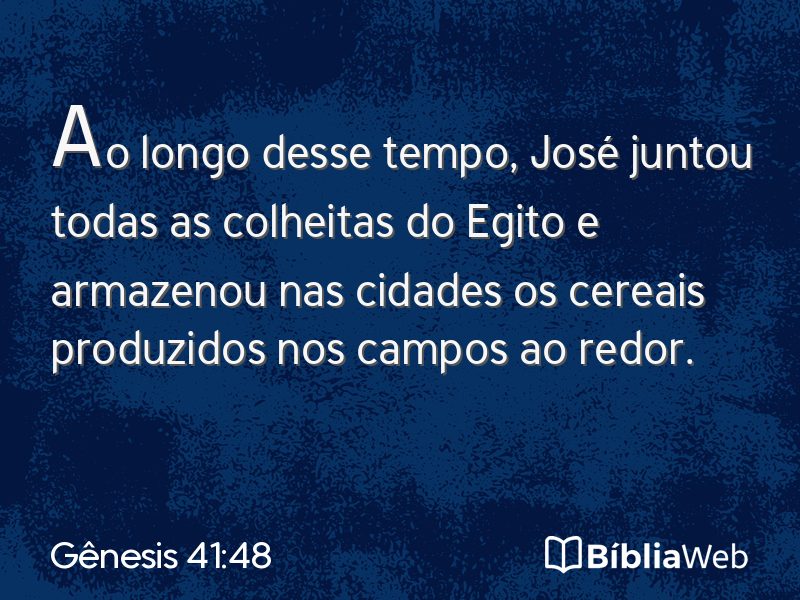 Gênesis 41:48 em imagem para compartilhar
