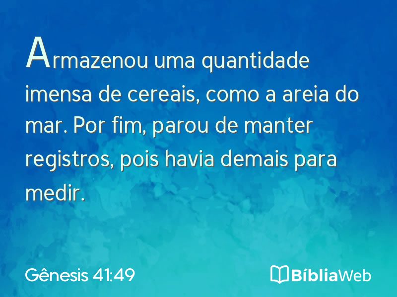 Gênesis 41:49 em imagem para compartilhar