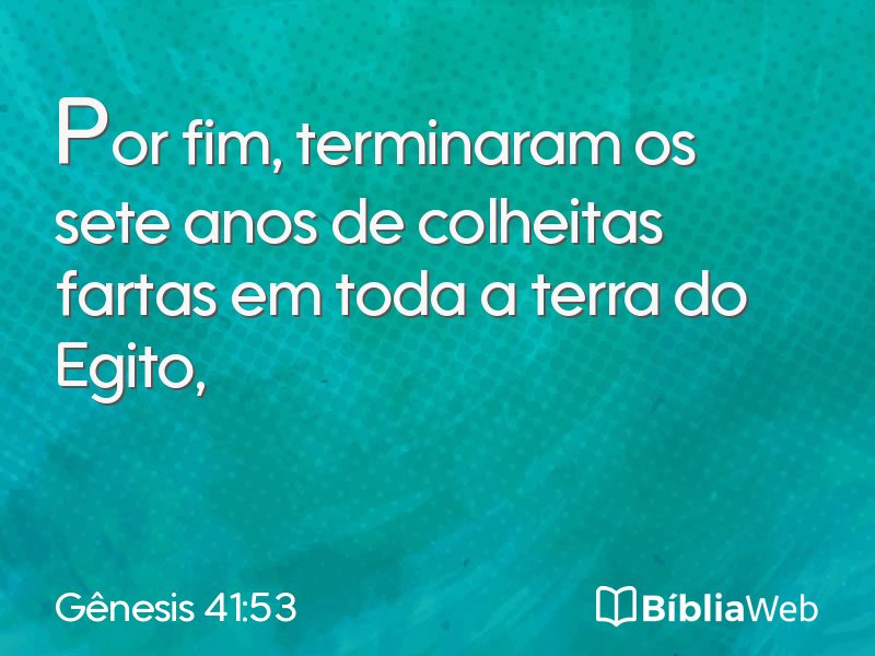 Gênesis 41:53 em imagem para compartilhar