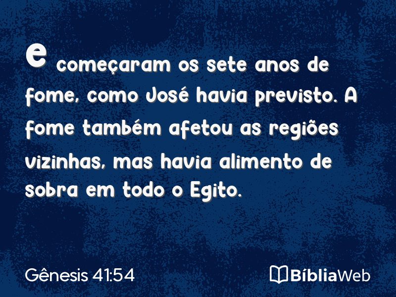 Gênesis 41:54 em imagem para compartilhar