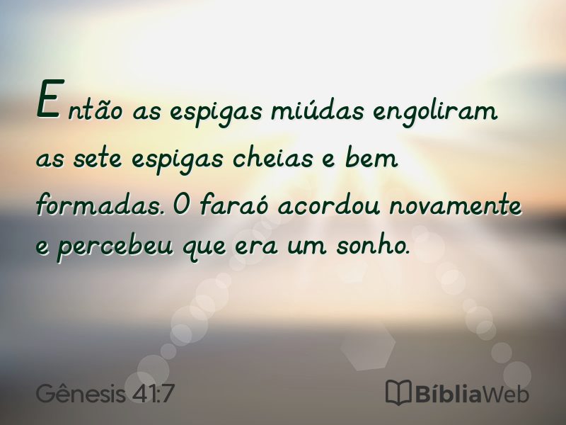 Gênesis 41:7 em imagem para compartilhar