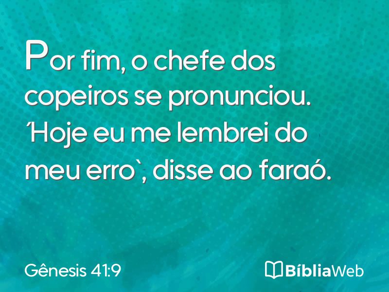 Gênesis 41:9 em imagem para compartilhar