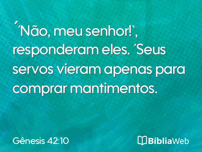 Gênesis 42:10 em imagem para compartilhar