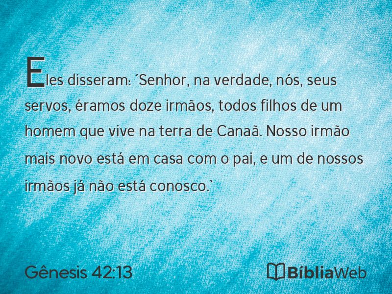 Gênesis 42:13 em imagem para compartilhar