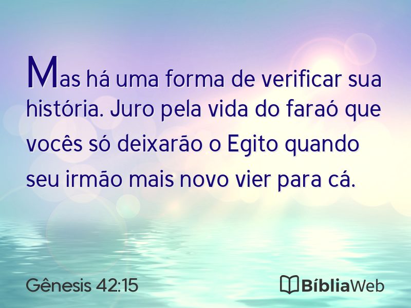 Gênesis 42:15 em imagem para compartilhar