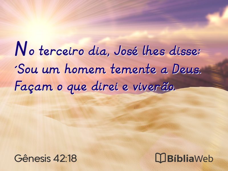 Gênesis 42:18 em imagem para compartilhar
