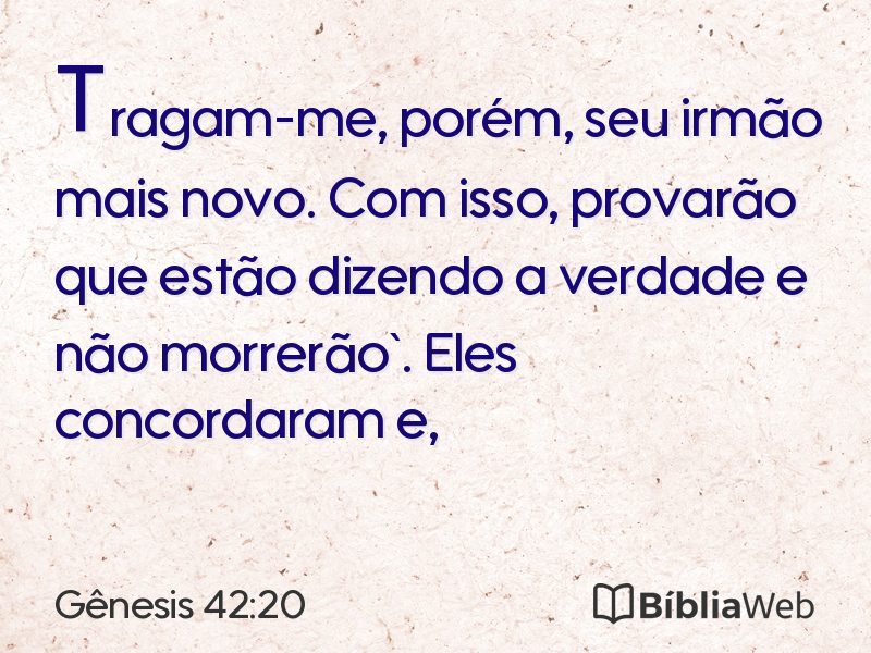 Gênesis 42:20 em imagem para compartilhar