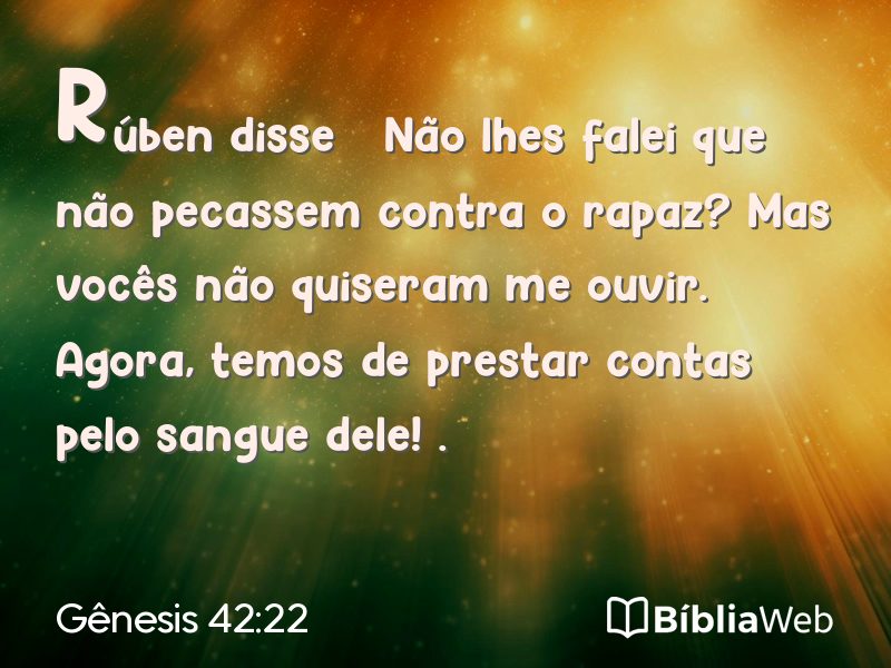 Gênesis 42:22 em imagem para compartilhar