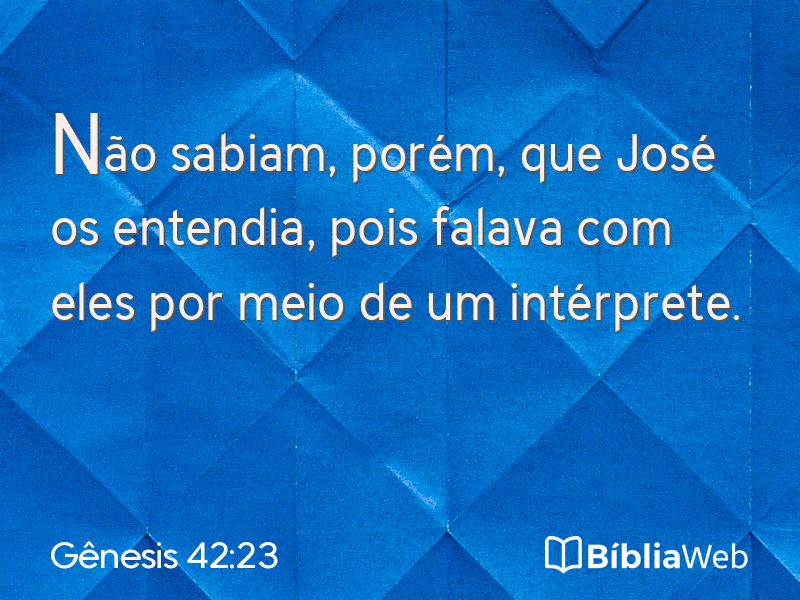 Gênesis 42:23 em imagem para compartilhar