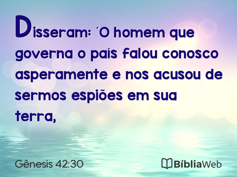 Gênesis 42:30 em imagem para compartilhar