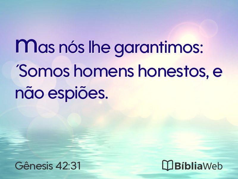 Gênesis 42:31 em imagem para compartilhar