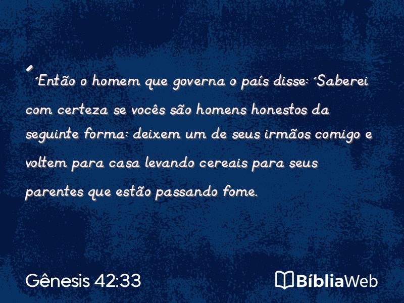 Gênesis 42:33 em imagem para compartilhar