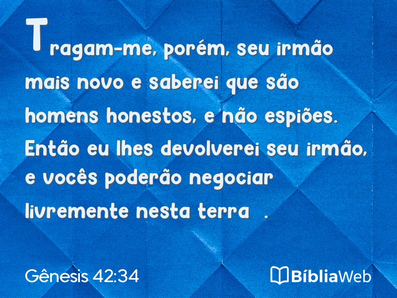 Gênesis 42:34 em imagem para compartilhar