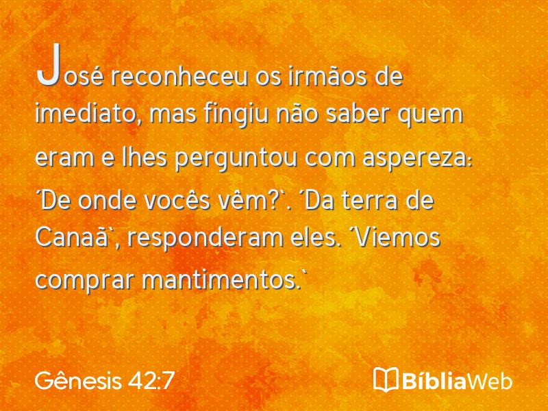 Gênesis 42:7 em imagem para compartilhar