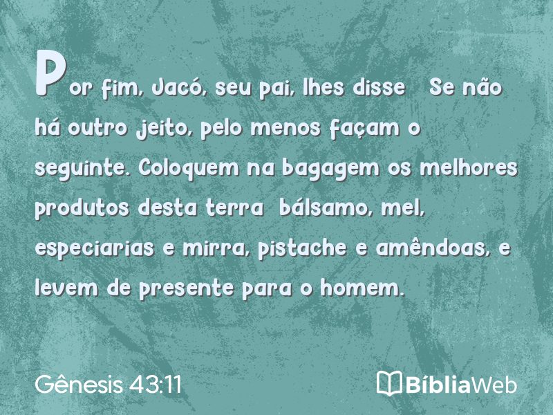 Gênesis 43:11 em imagem para compartilhar