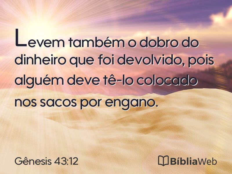 Gênesis 43:12 em imagem para compartilhar