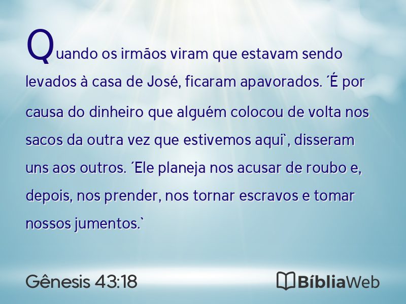 Gênesis 43:18 em imagem para compartilhar