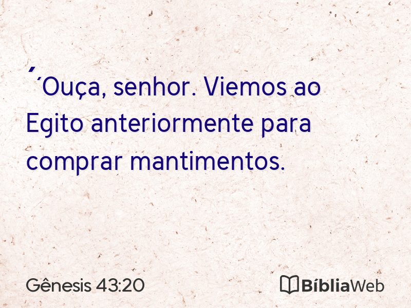 Gênesis 43:20 em imagem para compartilhar