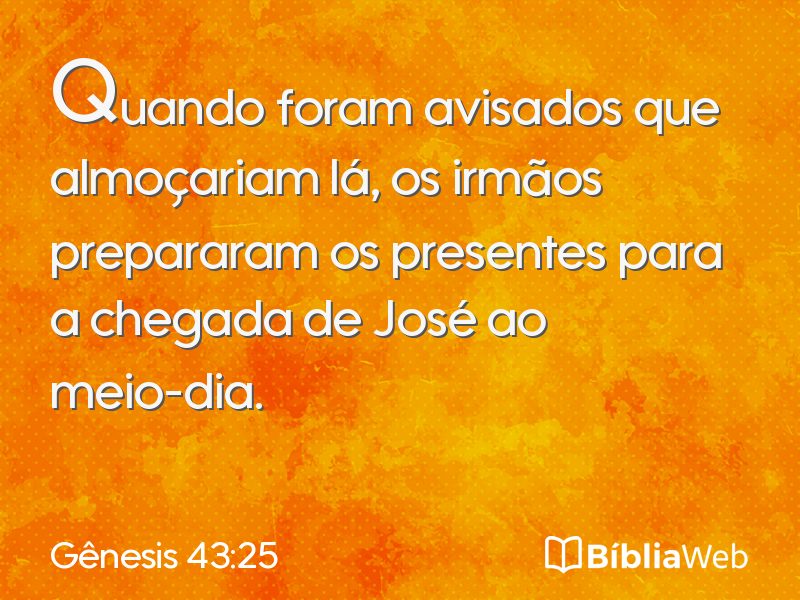 Gênesis 43:25 em imagem para compartilhar