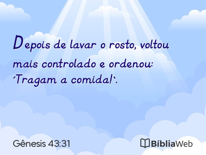 Gênesis 43:31 em imagem para compartilhar