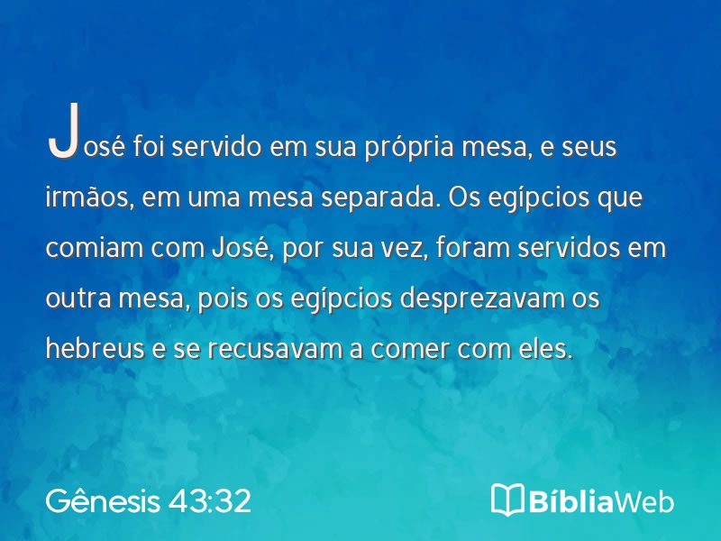 Gênesis 43:32 em imagem para compartilhar