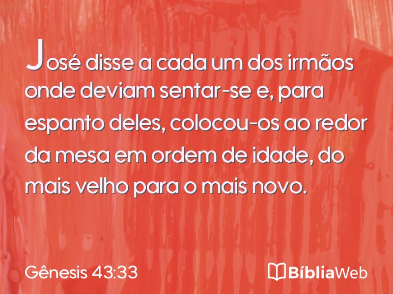 Gênesis 43:33 em imagem para compartilhar