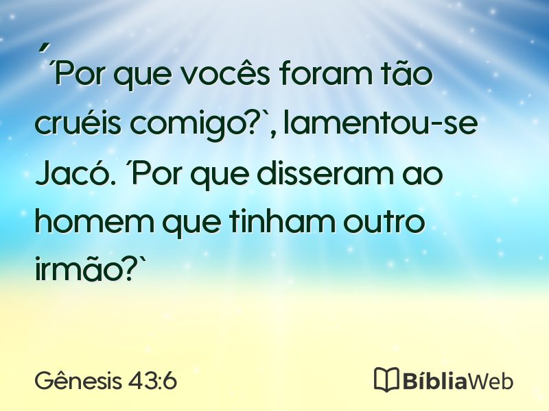 Gênesis 43:6 em imagem para compartilhar