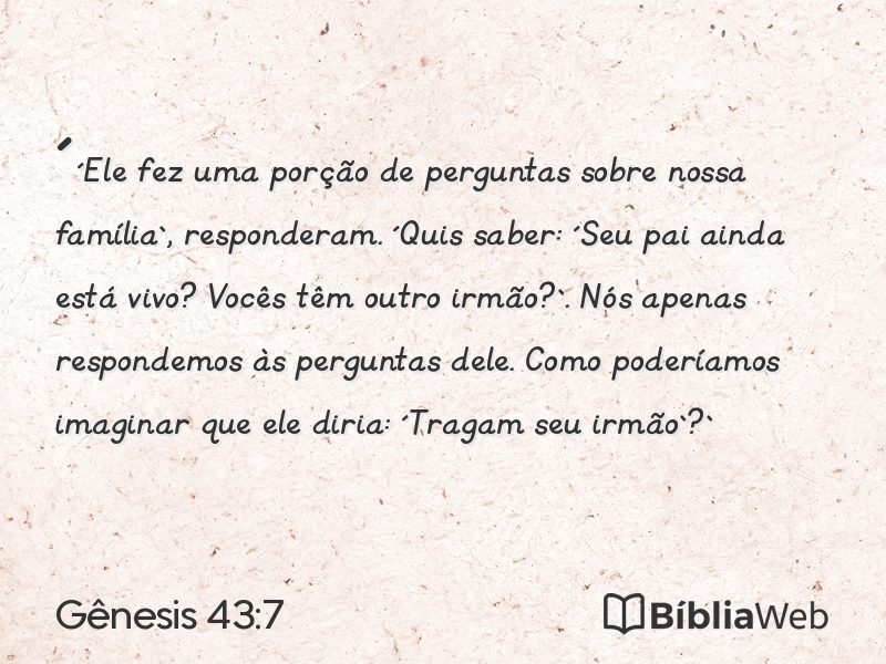 Gênesis 43:7 em imagem para compartilhar