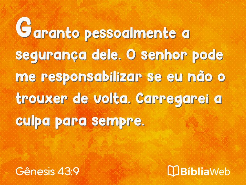 Gênesis 43:9 em imagem para compartilhar