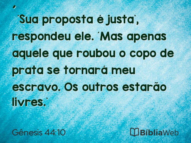 Gênesis 44:10 em imagem para compartilhar
