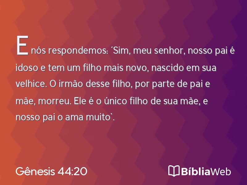 Gênesis 44:20 em imagem para compartilhar