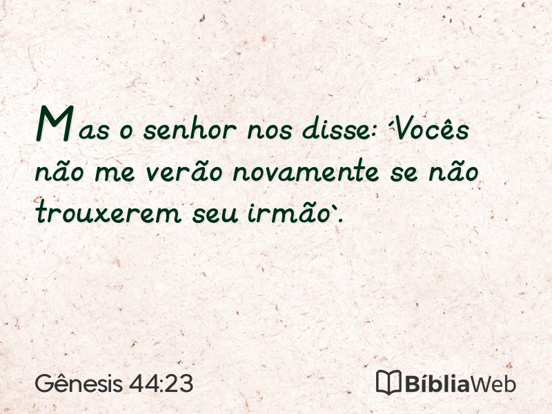 Gênesis 44:23 em imagem para compartilhar