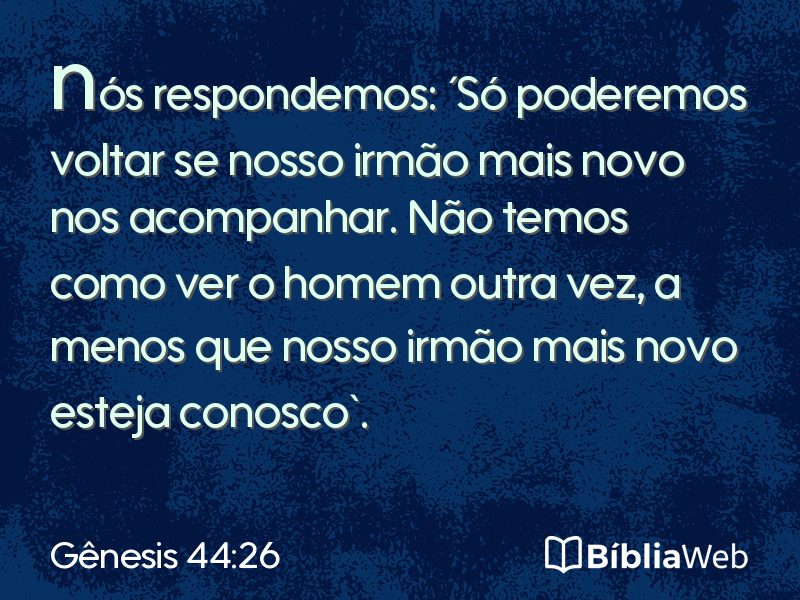 Gênesis 44:26 em imagem para compartilhar