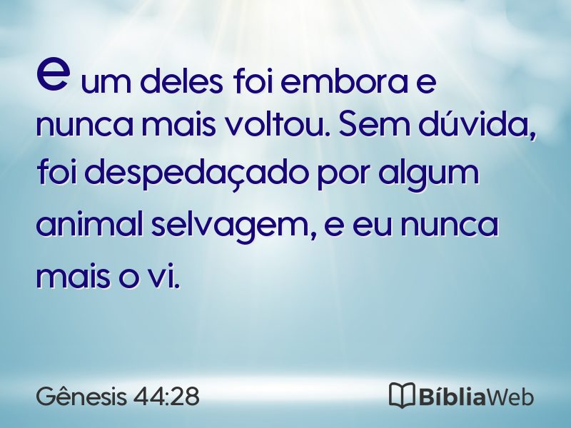 Gênesis 44:28 em imagem para compartilhar
