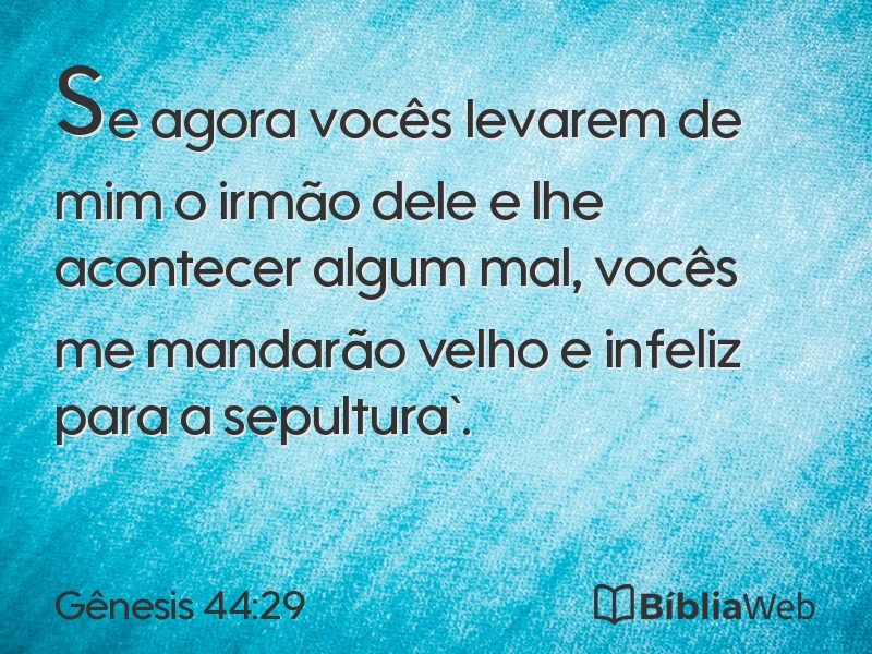 Gênesis 44:29 em imagem para compartilhar