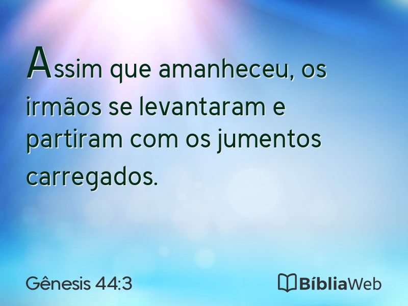 Gênesis 44:3 em imagem para compartilhar