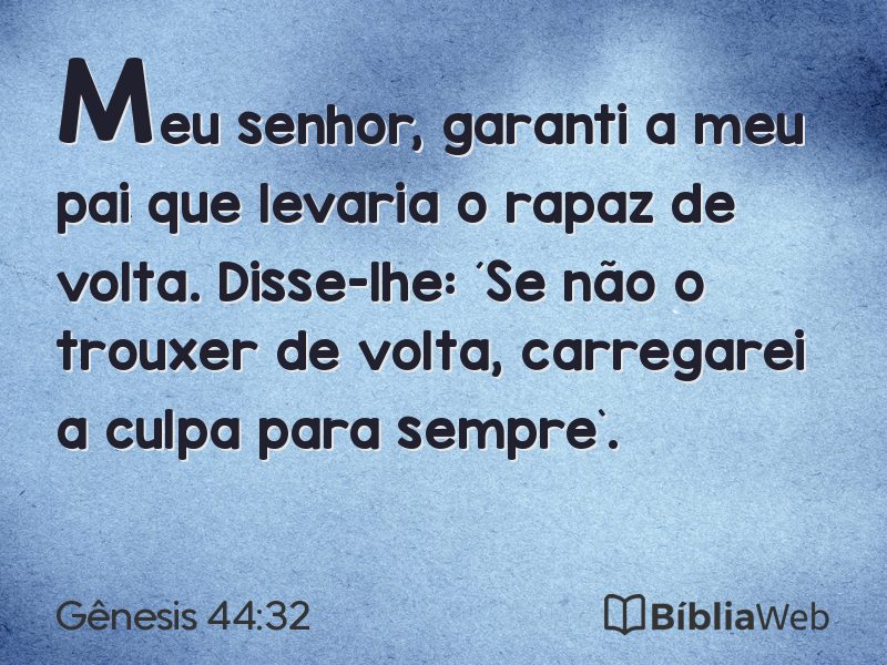 Gênesis 44:32 em imagem para compartilhar