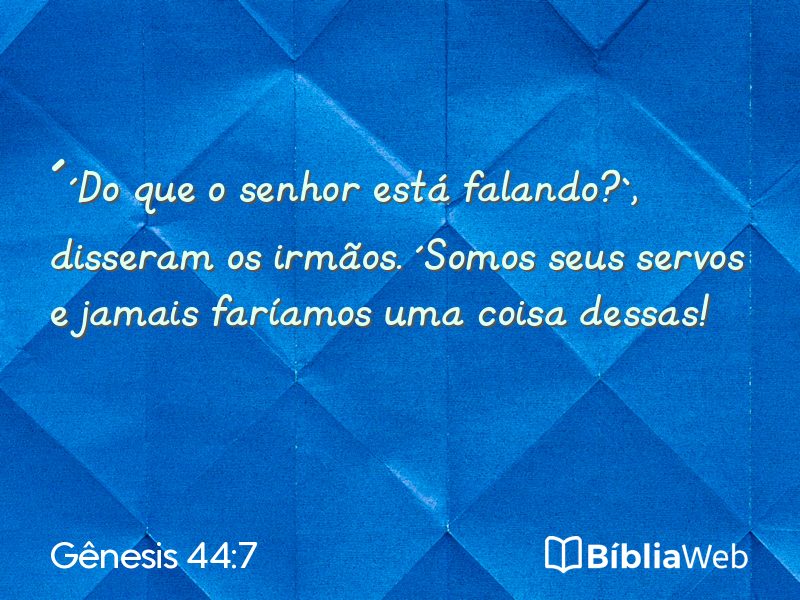 Gênesis 44:7 em imagem para compartilhar