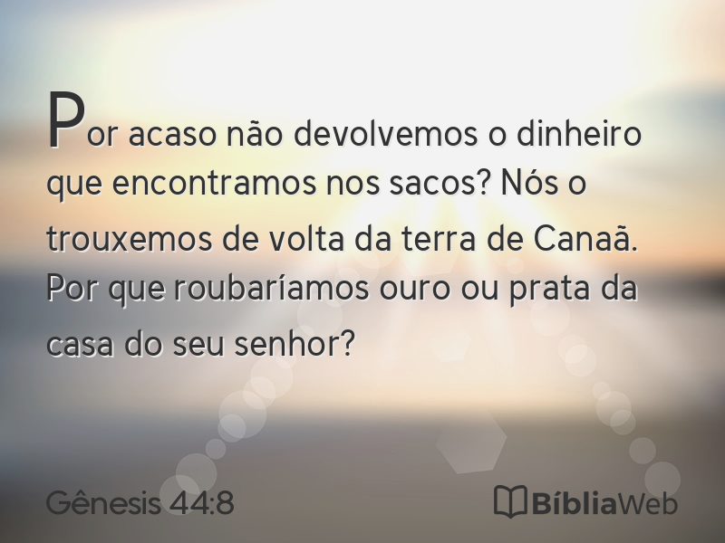 Gênesis 44:8 em imagem para compartilhar