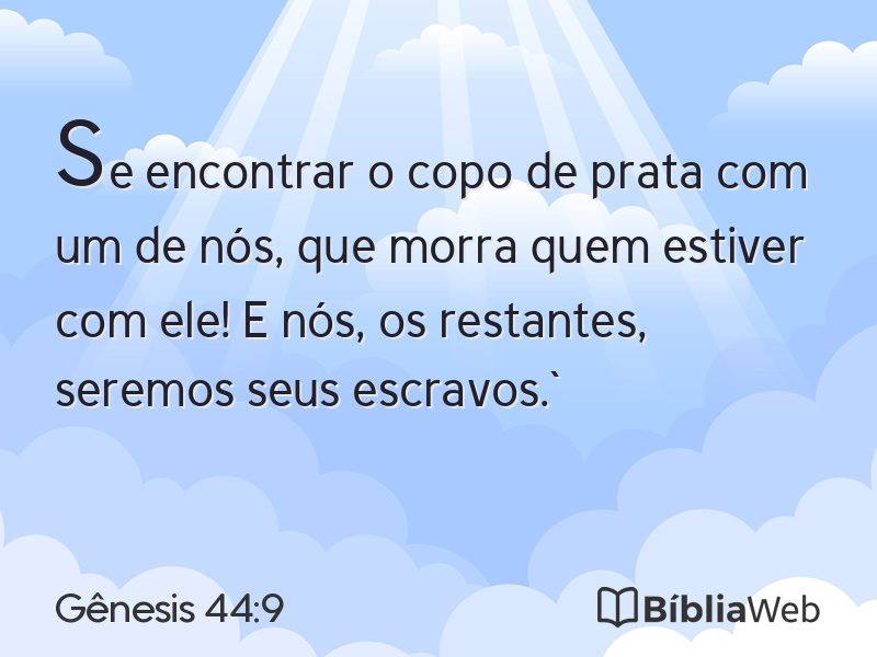 Gênesis 44:9 em imagem para compartilhar