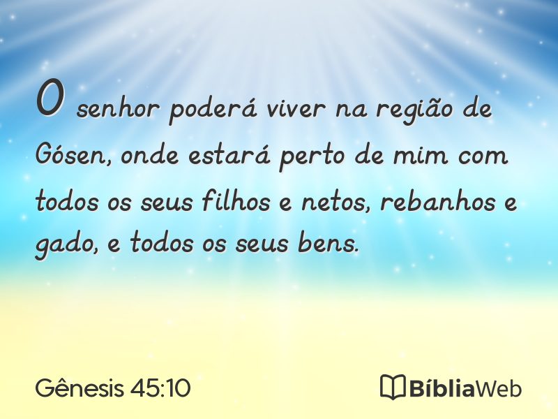 Gênesis 45:10 em imagem para compartilhar