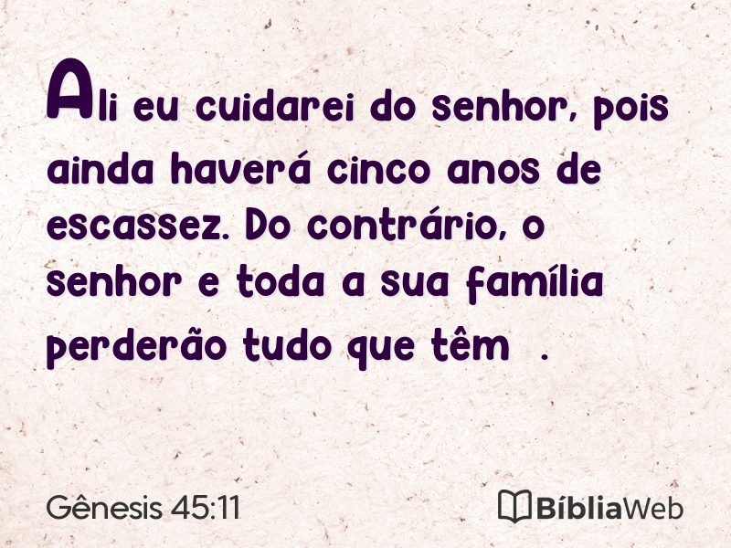 Gênesis 45:11 em imagem para compartilhar
