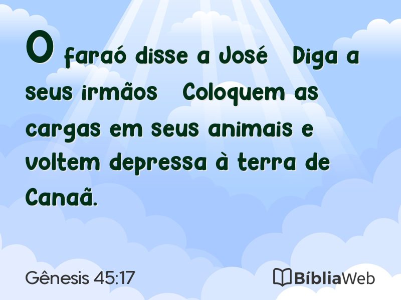 Gênesis 45:17 em imagem para compartilhar