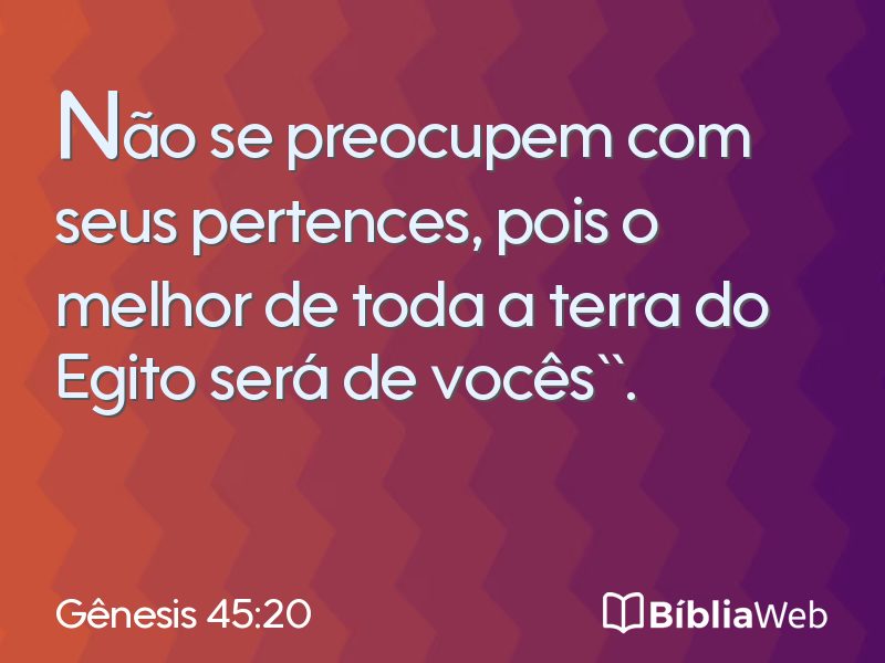 Gênesis 45:20 em imagem para compartilhar