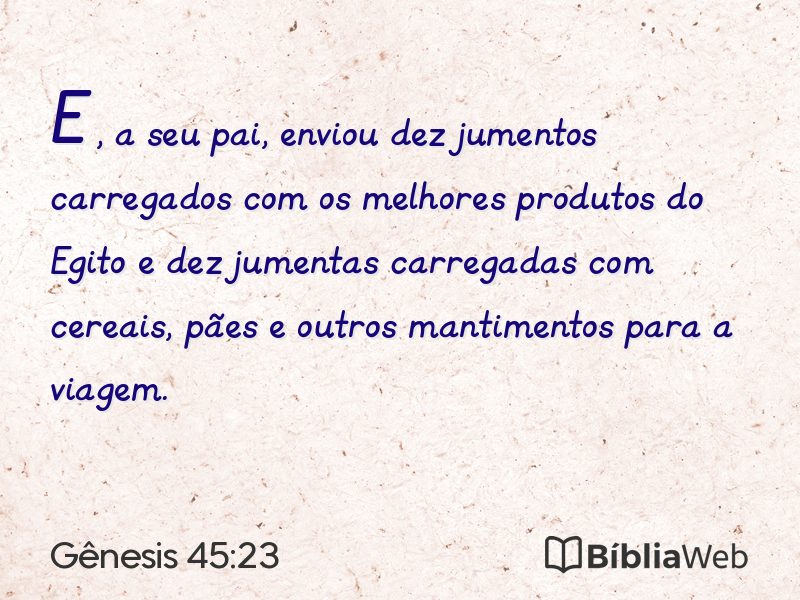 Gênesis 45:23 em imagem para compartilhar