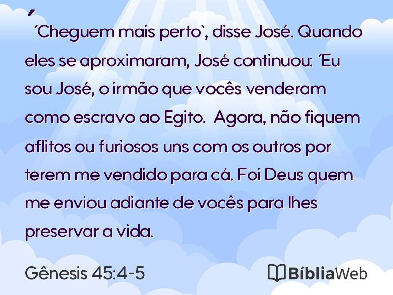 Gênesis 45:4-5 em imagem para compartilhar