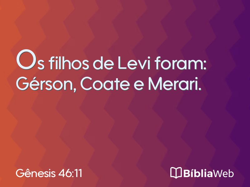 Gênesis 46:11 em imagem para compartilhar