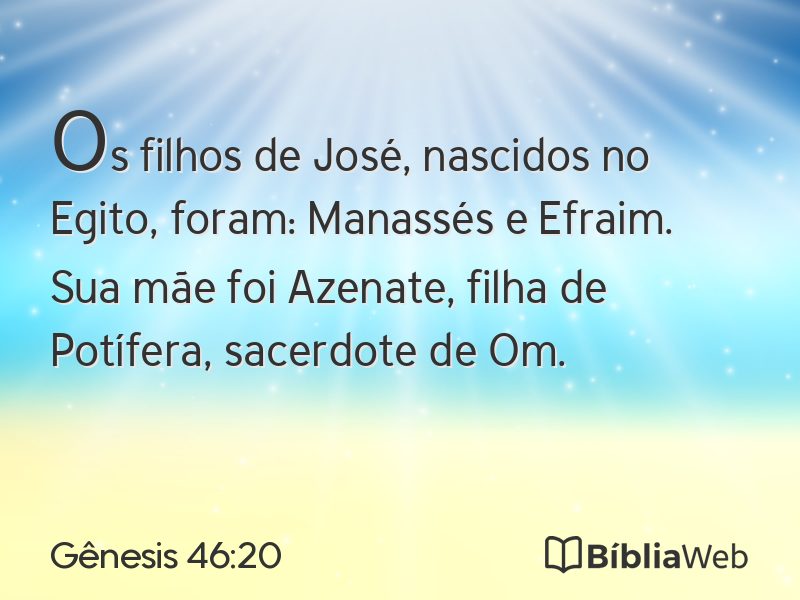 Gênesis 46:20 em imagem para compartilhar