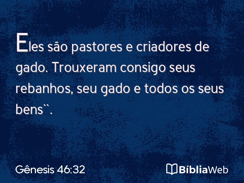 Gênesis 46:32 em imagem para compartilhar