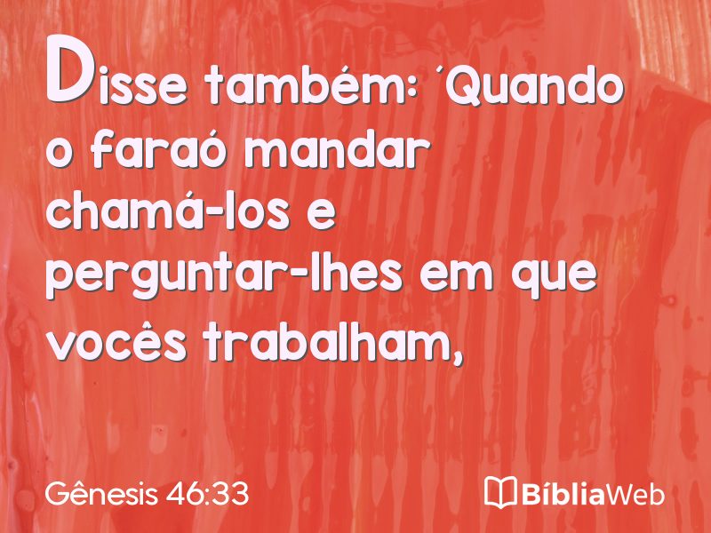 Gênesis 46:33 em imagem para compartilhar